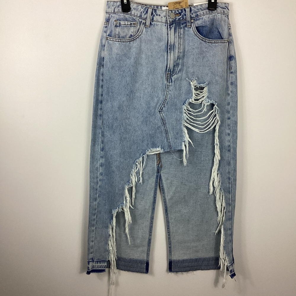 Insane Gene Hi-Rise Distressed Maxi Skirt Size Medium NWT